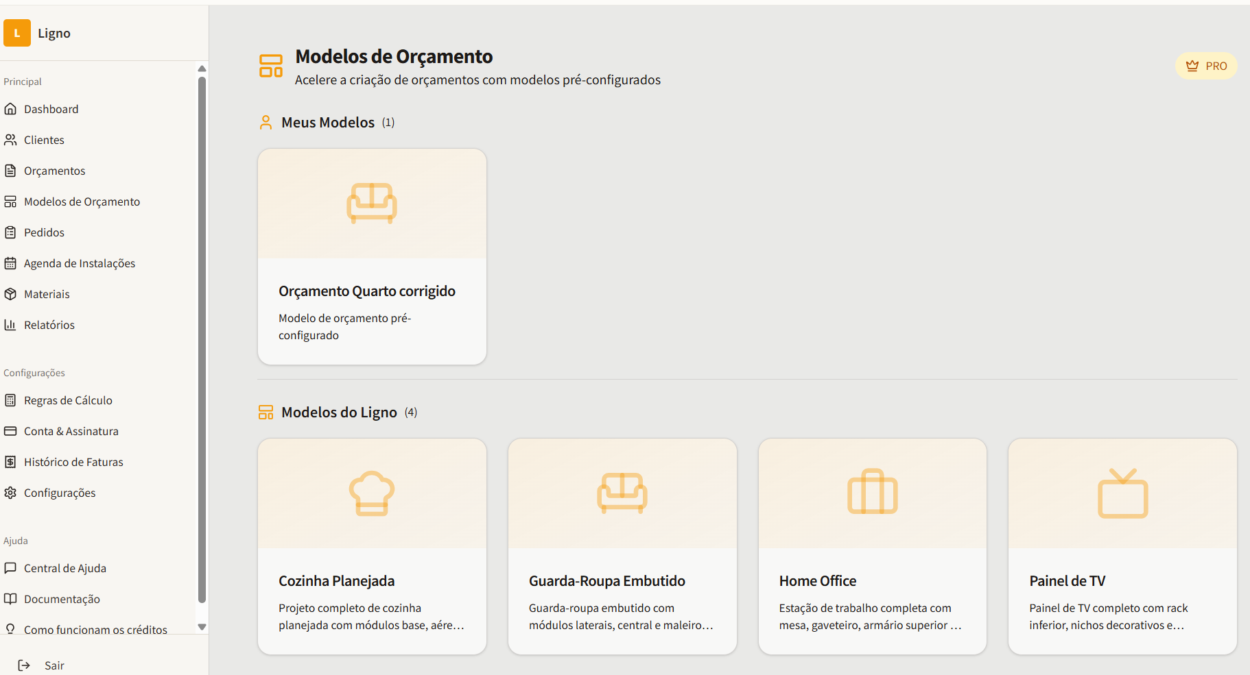 Biblioteca de modelos de orçamento